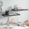 VidaXL Floating Wall Shelf 2 Pcs Glossy Grey 60x23.5x3.8 Cm MDF