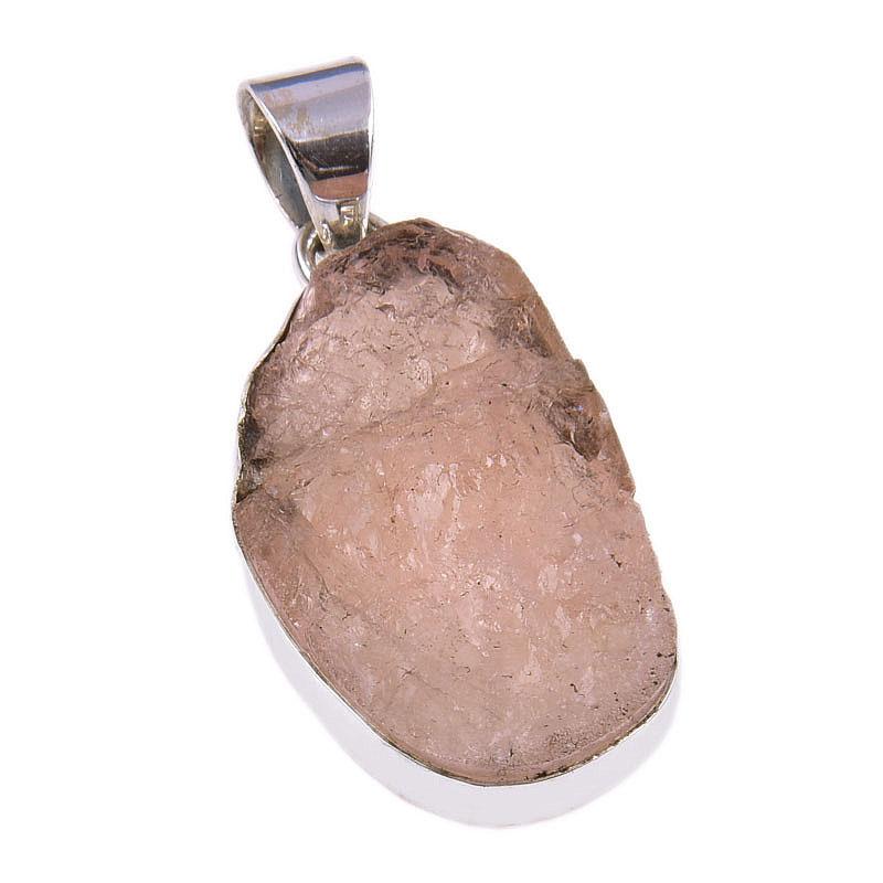 Natural Morganite Gemstone Handmade 925 Solid Sterling Silver Pendant 1.50" C0L49