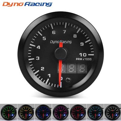 Dynoracing – tachymètre à double affichage de 52mm, jauge 0-10000 tr/min, 7 couleurs, compteur de voiture Led avec moteur pas à pas