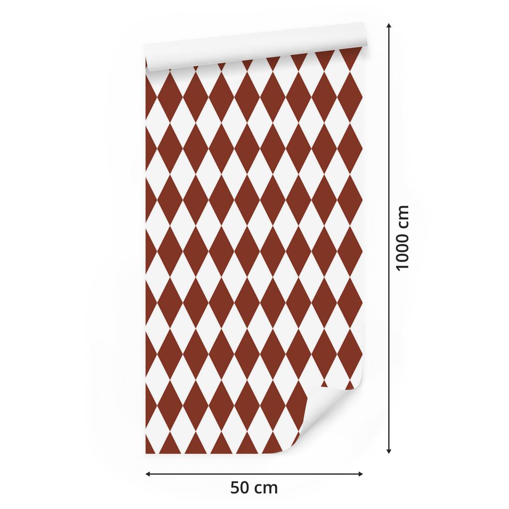 Harlequin Diamonds Wallpaper Red and White for Living Room and Bedroom 50x1000