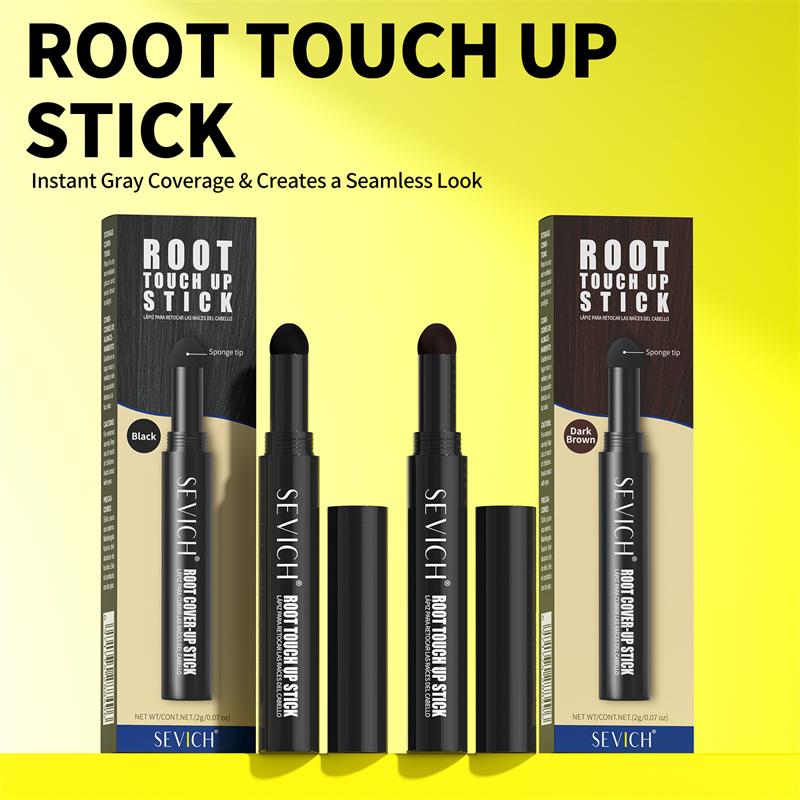 SEVICH 2g Root Touch Up Stick Hairline Powder, Hair Root Concealer for Gray Hair Coverage, Hair Shadow Powder Stick for Thinning Hair Black Dark Brown