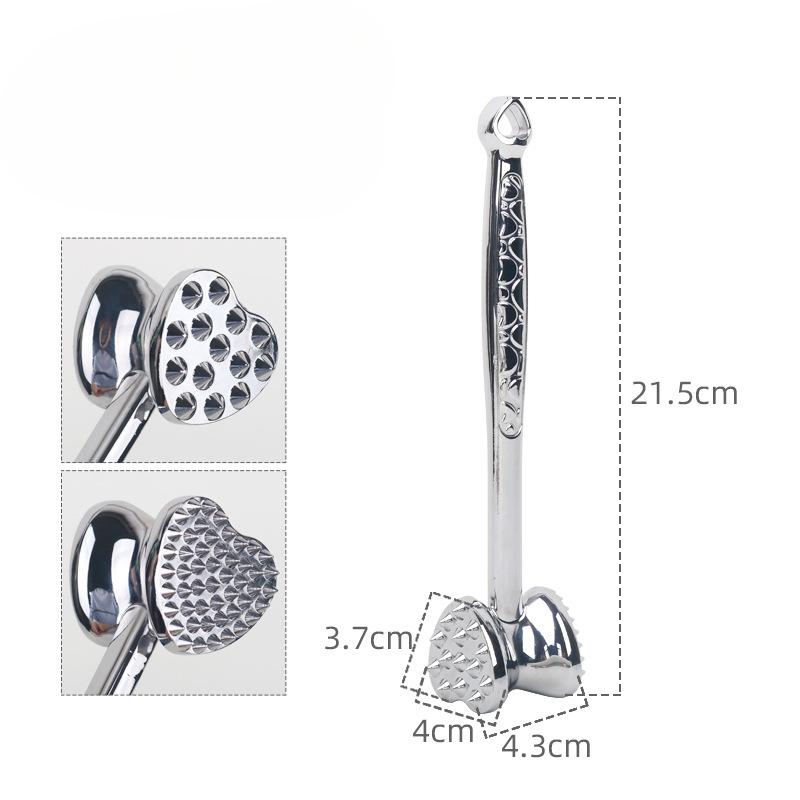 

Многофункциональный отбиватель для мяса, молоток для стейка, игла для отбивания, цинковый сплав, двусторонний цельный инструмент-молоток для мяса Double-sided needle