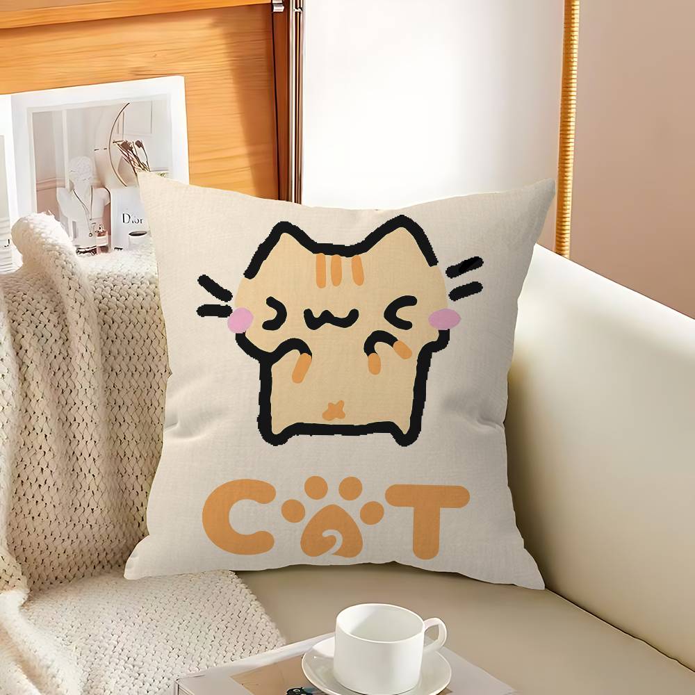 

Popular Character B-Basiilleaf C-Cat Office Cushion Pillowcase Car Cushion Cover45X45CM Lumbar Pillowcase Sofa Pillowcover 12x12Inch