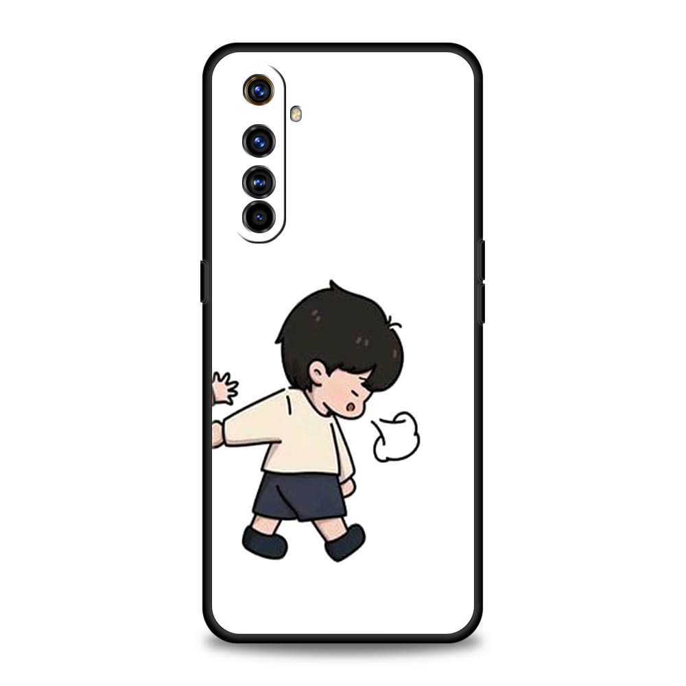 Cute Boy Girl Couple Phone Case For Realme 12 11 10 4G 9 8 5G 7 6 GT5 GT3 GT2 Pro Plus C21 C11 C25 C35 GT Neo 2 3 3T 5 Cover