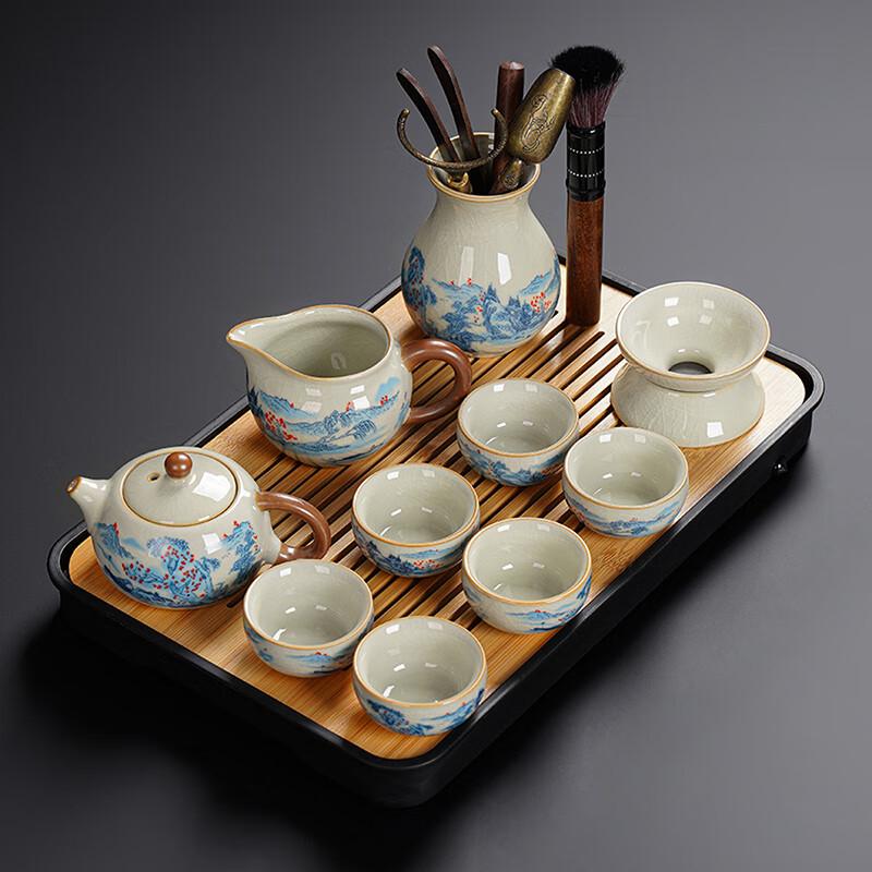Lainuo Ruyao Xishi Teapot 12-Piece Tea Set with Tea Tray