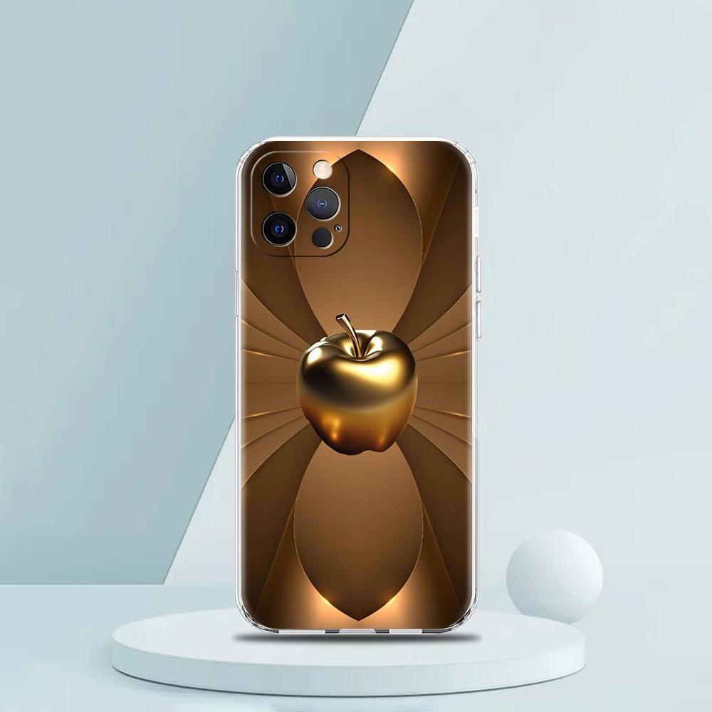 Weiche durchsichtige TPU-Handyhülle für iPhone 16 15 14 13 12 11 Pro Max XR 8 7 Plus XR Schale Glückliches Schwarzes Apfelmuster Capas