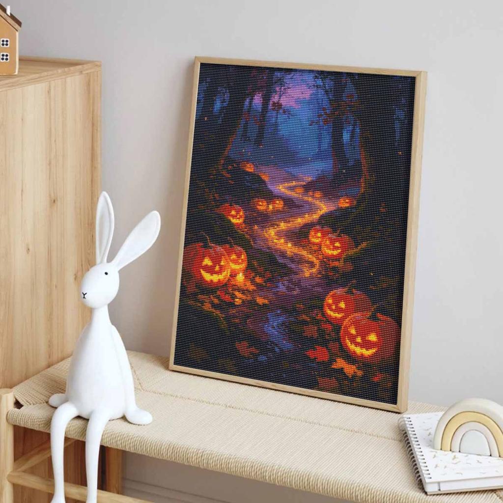 Halloween Glowing Pumpkin Path Diamond Painting Kit Handmade Diy Painting Home Decoration Painting