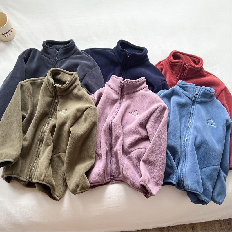 Kids Double Fleece Thickened Warm Casual Coat For Boys And Girls