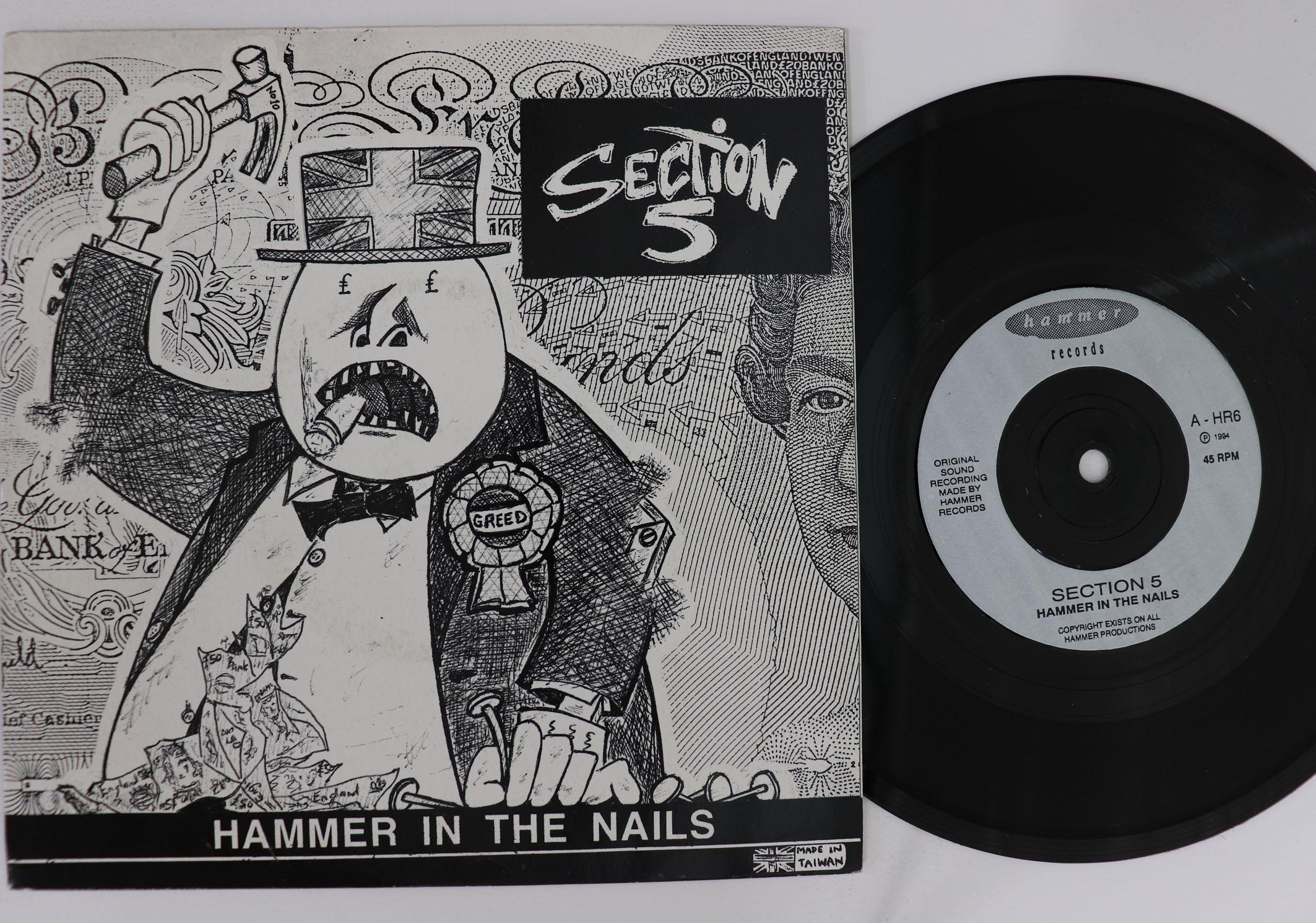 

7inch Record SECTION 5 Hammer In The Nails HR6 HAMMER 1994 UK Rock Used