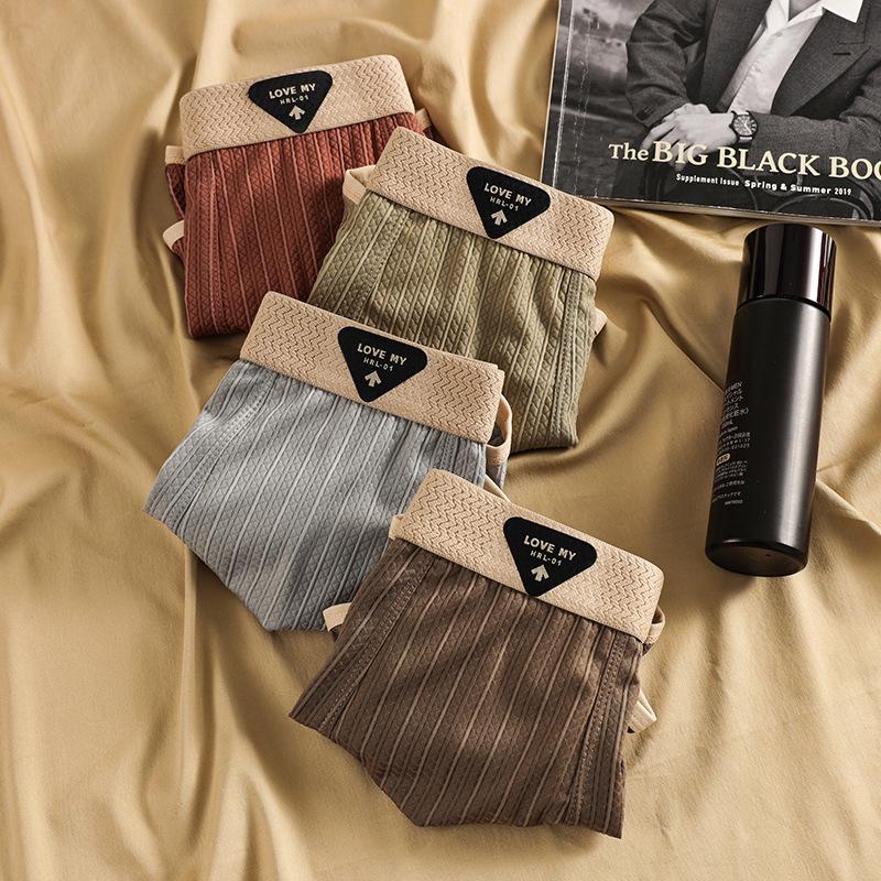 Striped Boxer Men Underwear Breathable Mens Boxers Cuecas Masculinas BoxerShorts Man Panties Size 3XL