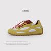 Distribution - Flat-Bottomed German Training Shoes Women'S Round Head Retro Sports And Leisure Shoes Lace-Up Forrest Gump Shoes Leather Lightweight