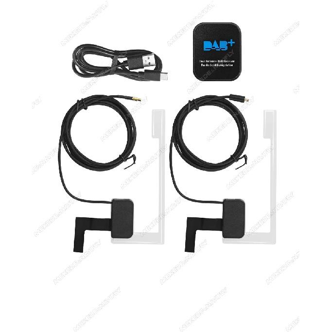 For EU Digital Broadcast Universal Android Car Autoradio Dual Antenna DAB+ Adapter Type-C MCX Antenna Interface with Screen