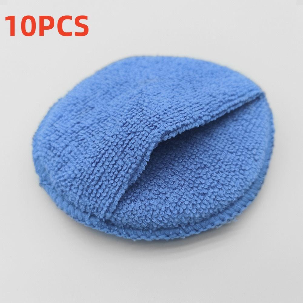 10/1PC Car Detailing Applicator Pads Car Care Waxing Polish Sponges Soft Microfiber Round Pocket Foam Sponges Car Cleaning Tools