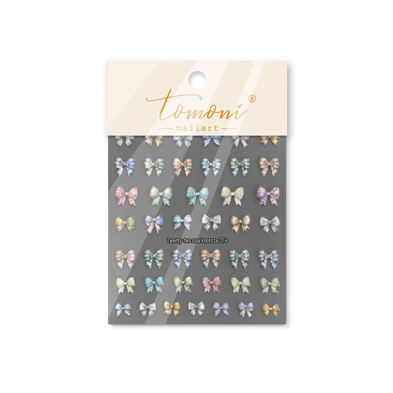 

Tomoni x Tata Japanese Style Embossed Nail Stickers - Ribbon & Bow Design