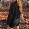 Women's Casual Loose Fit Button-Down Collar Long Sleeve Pullover Sweatshirt