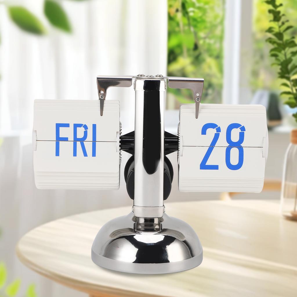 Desk Clock 12 Hours Vintage Minimalist Digital Display Battery Operated Automatic Mechanical Clock for Home