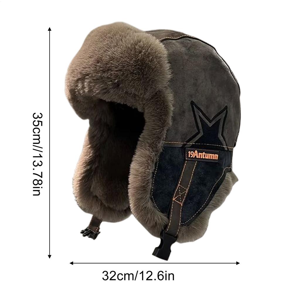 Trapper Hat Thickened Waterproof Thermal Outdoor Ear Flaps Trapper Hat Face Warmer for Winter Sports Skiing Running Hiking