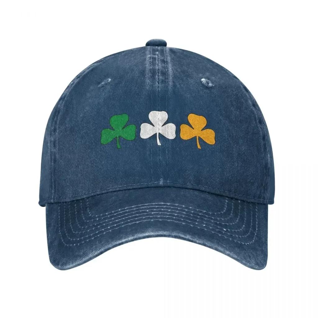 Ireland Shamrock Flag Unisex Baseball Caps St Patricks Day Distressed Washed Hats Cap Vintage  Running Golf Gift Snapback Hat