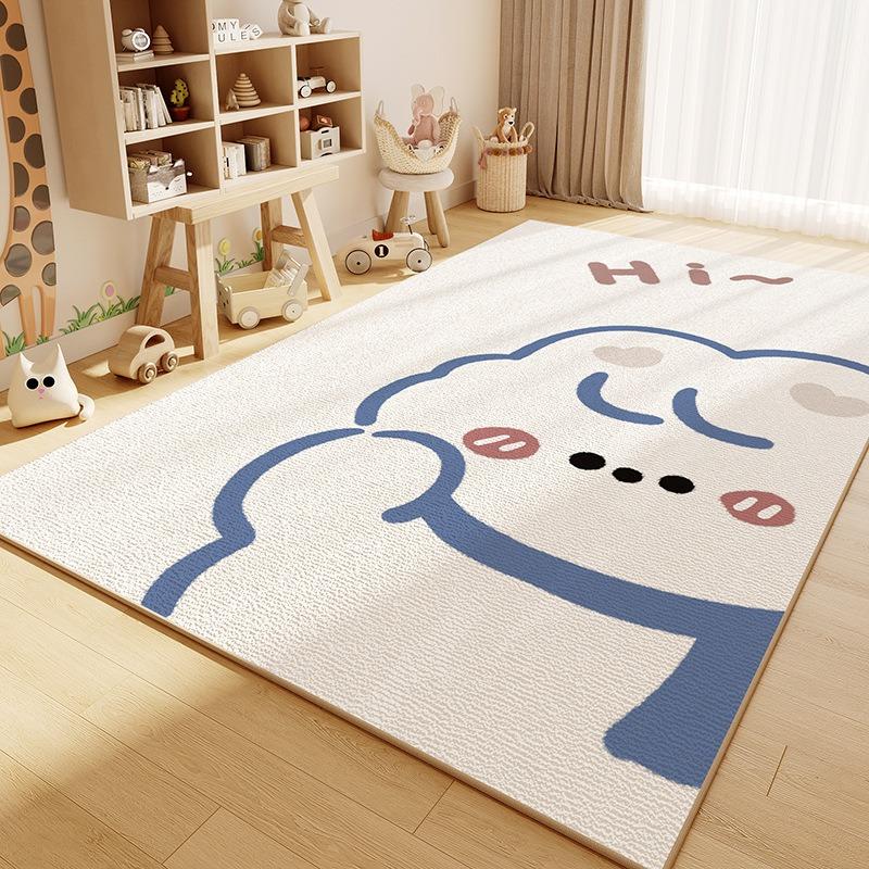 Cute Animal Pig Patterns Carpet Children's Bedroom Crawl Soft Mat Non Slip Sofa Floor Large Area Decor Rug Home Indoor Doormats