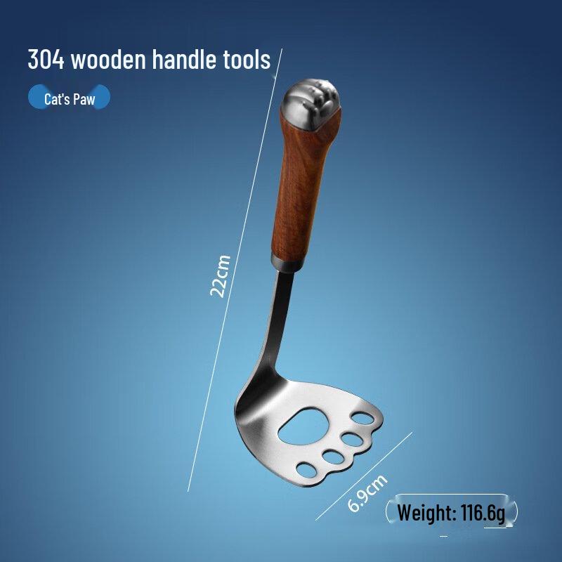 ZISIZ 304 SS Wooden Handle 4-Piece Kitchen Tool Set