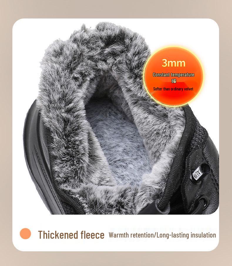 Pánské zimní protiskluzové teplé nepromokavé bavlněné boty pro střední a starší věk