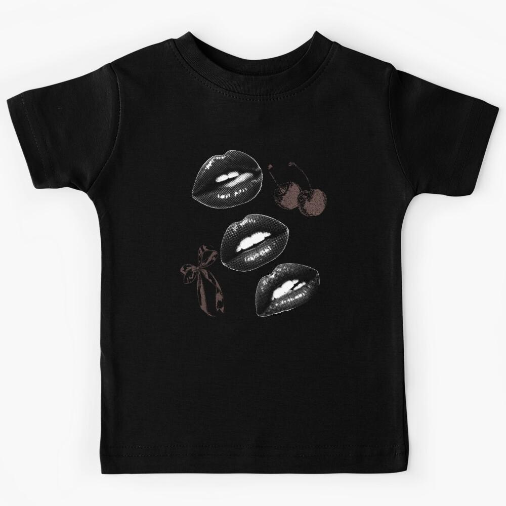 Vintage Lips Collage Coquette Aesthetic Design Kids T-Shirt 130