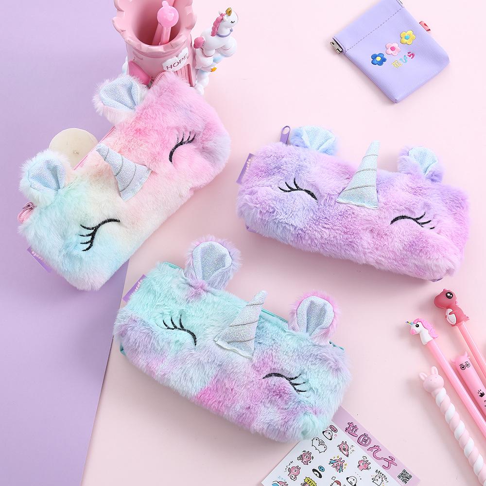 Peluche Unicorno Adorabile Astuccio Licorne Kawaii Ragazze Estuche Para Lpices per Trousse Astuccio Tela Scolastica School Cartuchera Alta Qualità