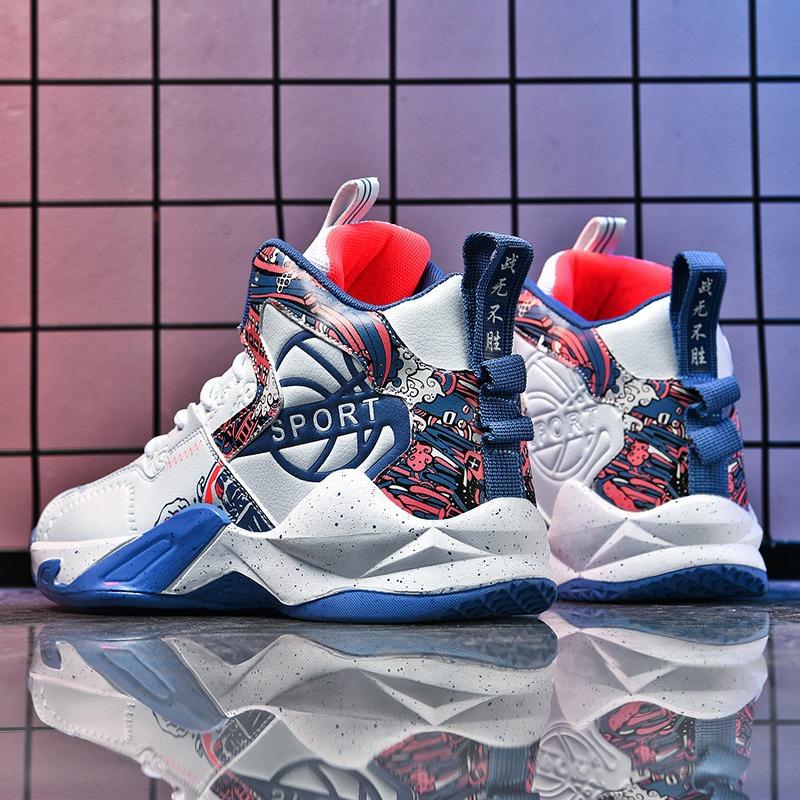 Winter New Basketball Shoes Men's Velvet and Cotton Warm Sports Running Shoes Young and Middle School Students Practical Sneakers