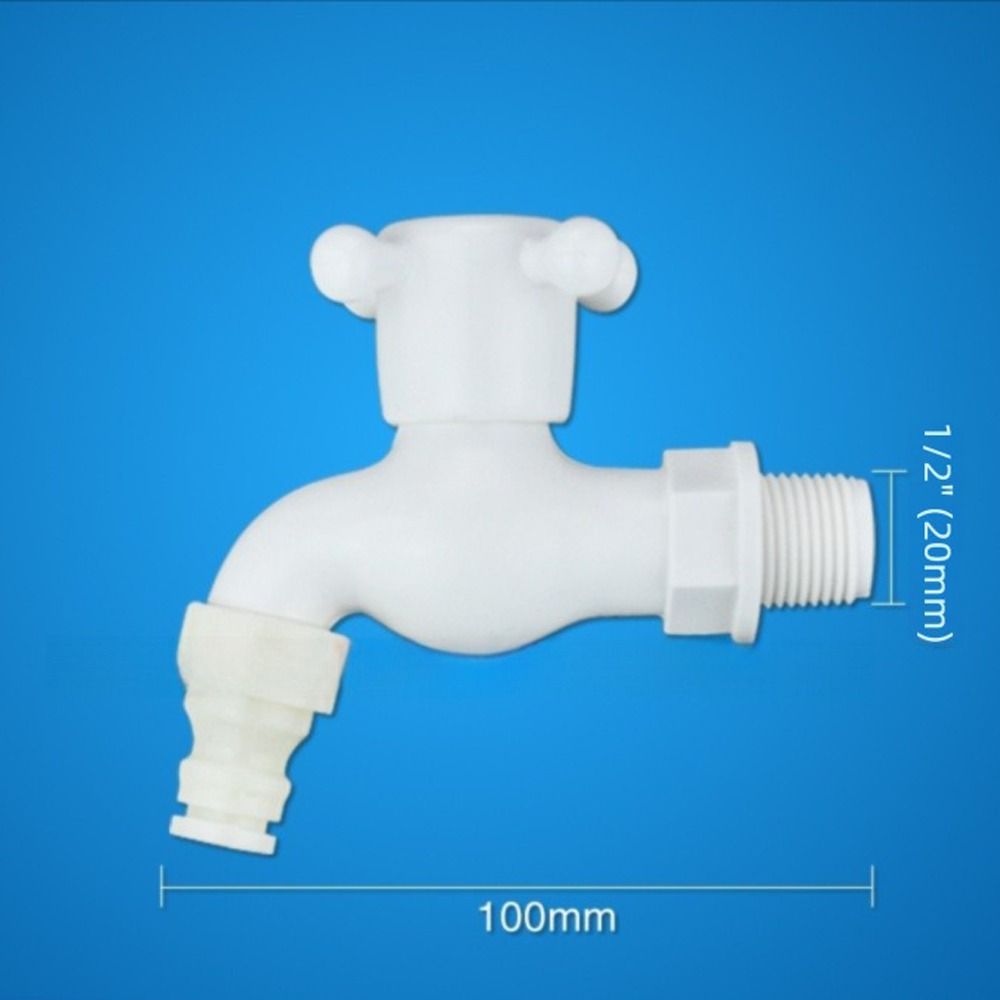 Plastic Washing Machine Tap 1/2" 3/4' Leak-Proof Hose Connector Single Tap Quick Connect Water Faucet Outdoor Balcony Use