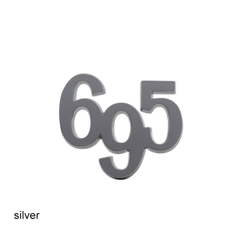 

3D Premium 695 for Punto 124 125 130 131 500 595 70th Anniversary car Engine Hood Fender trunk Tail Rear Decal Emblem Badge Sticker 695-silver