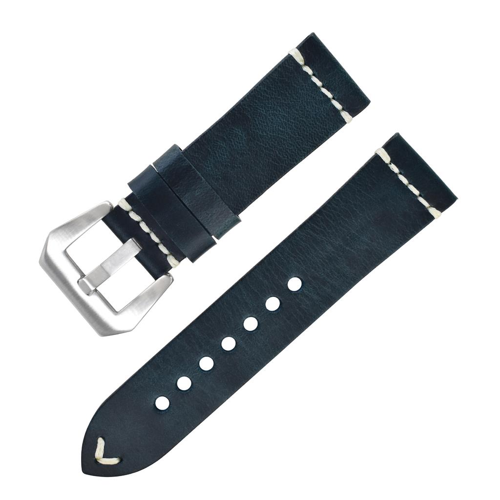 Handmade In Pure Cowhide, Suitable For Apple Watch, Cracked Leather Strap, Stainless Steel Pin Buckle, Fat Sea Strap.