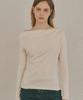 RONRON Drape Shirring Long Sleeve Ivory