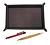 Shibochoco Color Cowhide Pen Red Metal Touch Stick and Maple Wood Barrel Retro Ballpoint Pen Set Tray, TRATYO-ALR-HS47S
