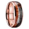 30 Styles Men Blue Grooved Black Stainless Steel Ring Koa Wood And Abalone Shell Inlay Arrow Red Meteorite Ring Men Wedding Band
