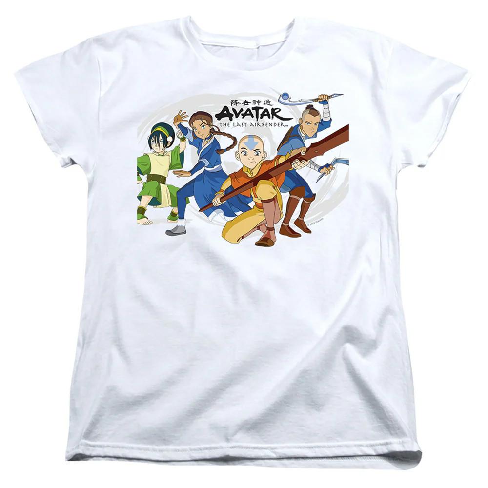 

Avatar The Last Airbender Avatars Group Womens T Shirt White Officially Licensed XL