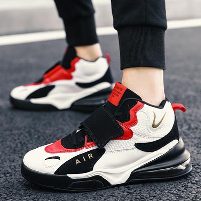 2025 Spring and Autumn Black and White Panda Men's Shoes High-top Shock Absorption Blue Ball Sports Shoes Leather Non-slip Shoes