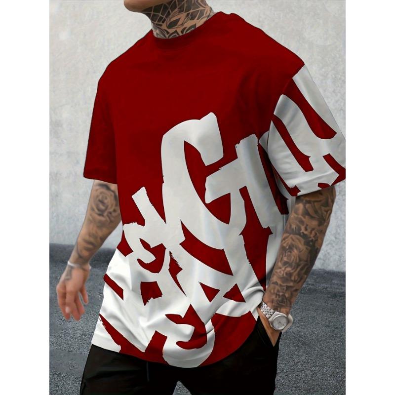 2025 New Summer Personalized Letter Printed Comfortable and Breathable Round Neck T-shirt Outdoor High Street Top