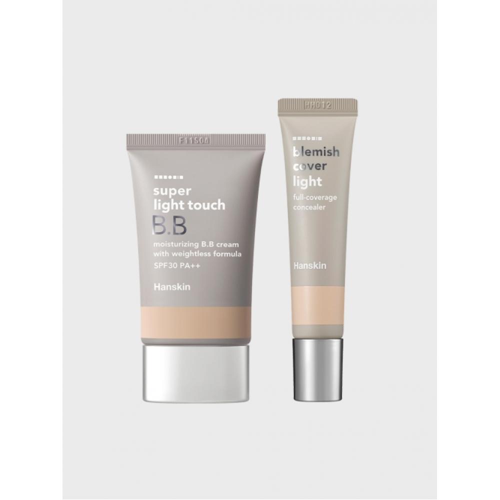 Hanskin Super Light Touch Bb Cream 30g + Blemish Cover Concealer 12g Set BB+ Natural Concealer [B0011498]