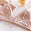 Women's French Triangle Cup Wireless Push Up Seamless Bra for Small Bust Thin Style Soft Support with Thin Shoulder Straps