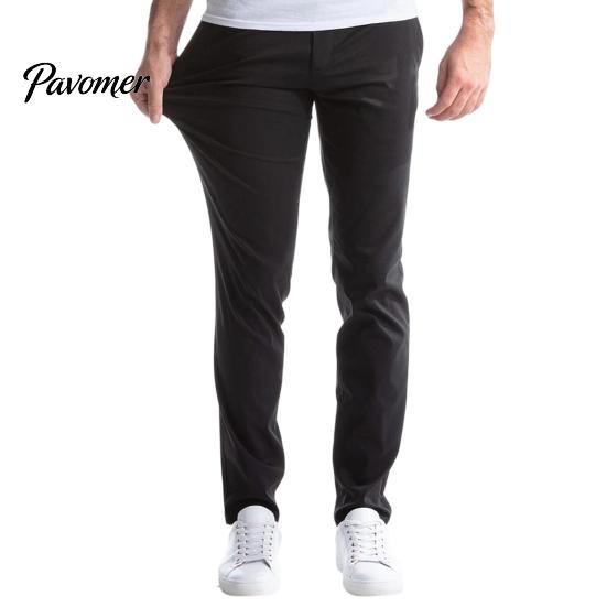 Breathable Autumn Winter Chinos Men Twill Trousers, Slim Fit Stretch Pants, Solid Color Versatile Slimming Leg Trousers Straight Casual Pants