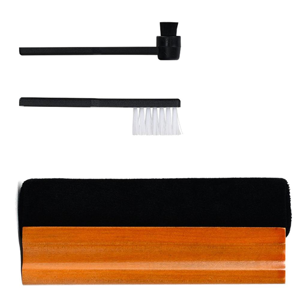 Velvet AntiStatic Cleaning Brush with Ergonomic Wood Handle for Better Sound Quality Needle Cleaning Brush