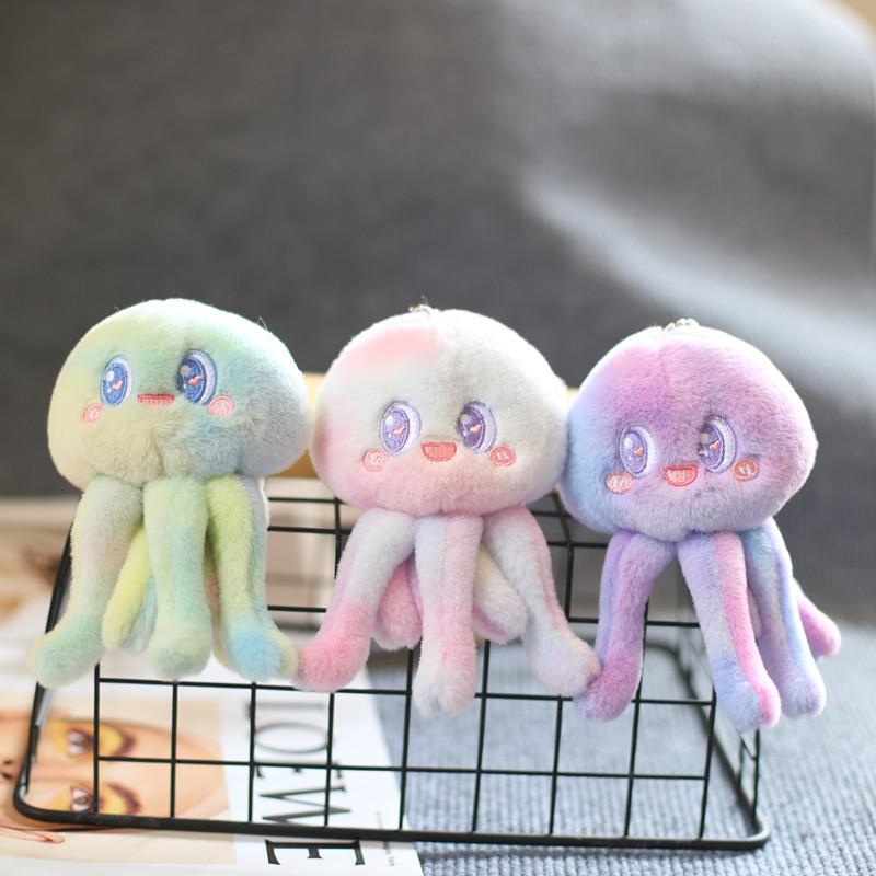 Adorable Plush Toy Jellyfish Keychain Soft Ocean Animal Plushie With 17cm Height