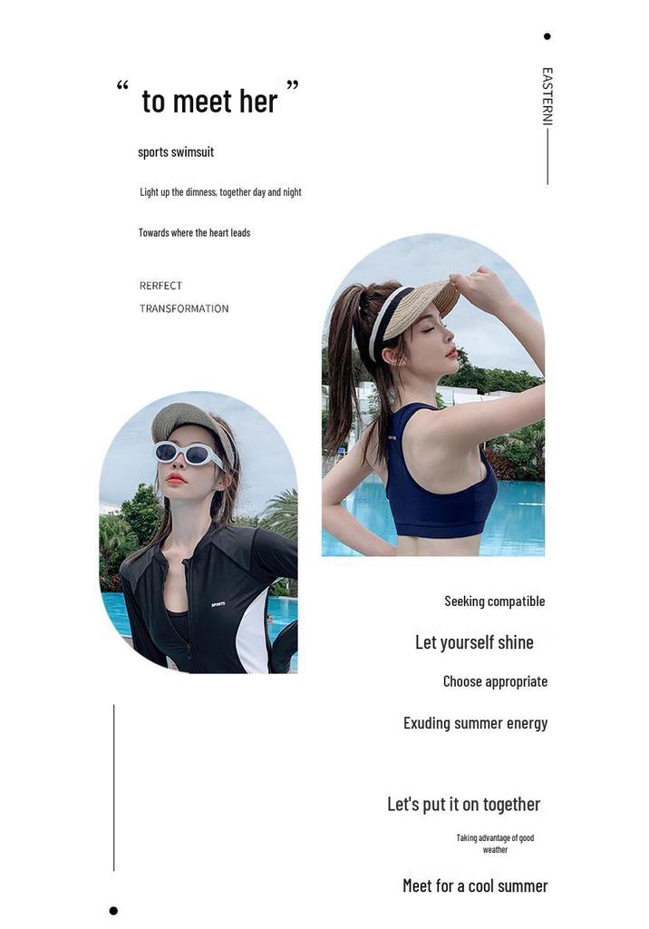 Women's Split Swimsuit Set: Long Sleeve & Pants, Warm, Quick-Dry, Sun Protection, Plus Size, Ideal for Diving, Surfing & Snorkeling.