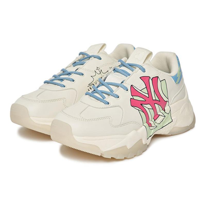 MLB Big Ball Chunky Sneakers Unisex Low Top White/Blue Color Sneakers 3ASHCLC2N-50IVS