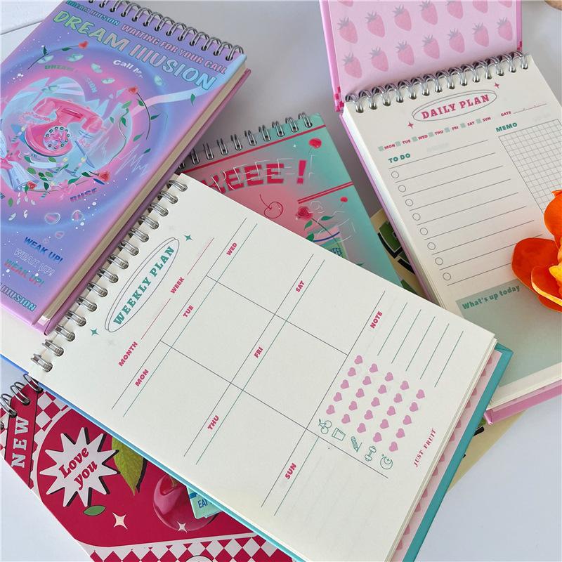 Kawaii Sweet Coil Time Management Notepad Cute Daily Weekly Planner  Agenda Organizer Diary Journal Notebook Stationery