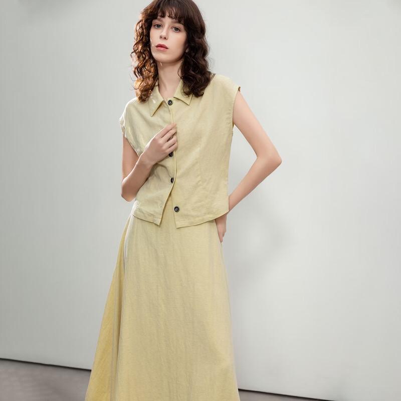 Demana Lyocell Linen Sleeveless Top & Skirt Set L