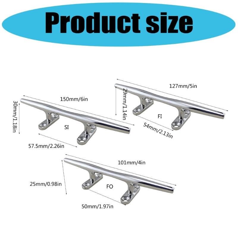 Dock Line Cleat 2 Pack, 316 Stainless Steel Boat Mooring Cleat with Screw Mount Base for Marine Deck Hardware Use