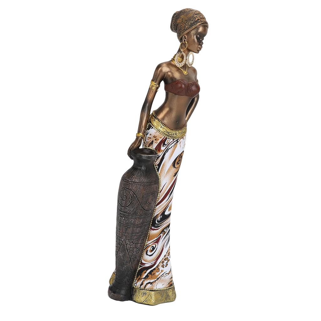 African Statue African Retro Lifelike Appearance Durable Resin Vivid Colors African Sculpture for Office Car Home