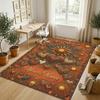 Floral Garden Theme Crystal Velvet Rug Personalized Custom Name Text Soft Floor Mat Home Decor
