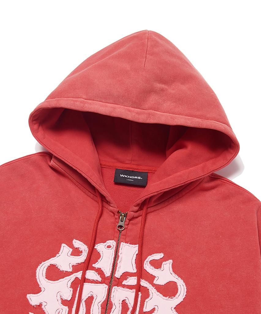 Wkndrs Applique Zipup Hoodie (L.Red)